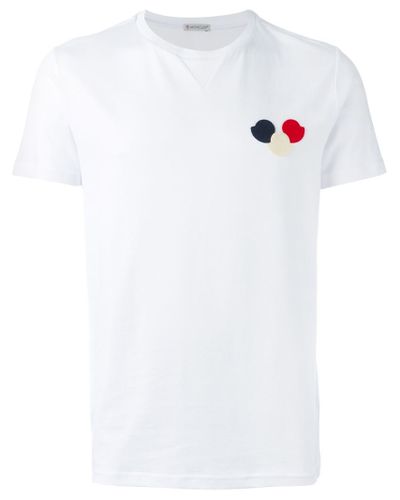 Moncler Logo Patch Cotton T-Shirt in White for Men - Lyst