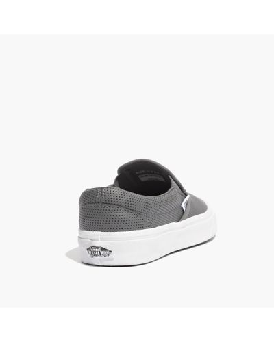 Madewell Vans® Classic Slip-on Sneakers In Grey Perforated Leather in Gray  | Lyst