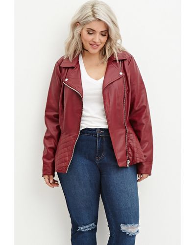 red leather jacket size 20