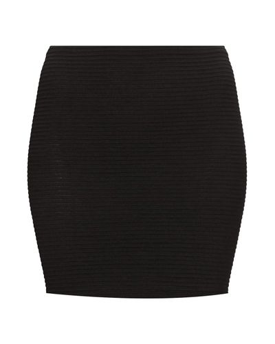 TOPSHOP Ribbed Bodycon Mini Skirt in Black - Lyst