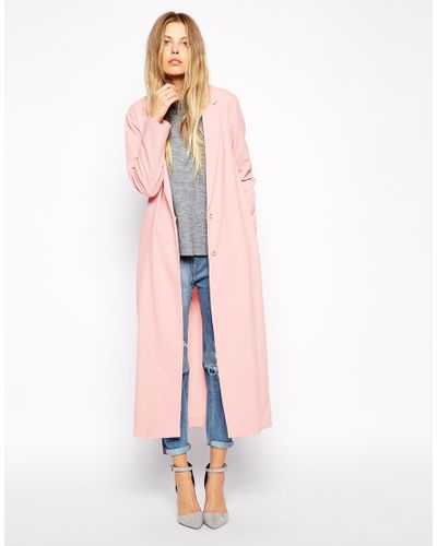 hot pink duster coat