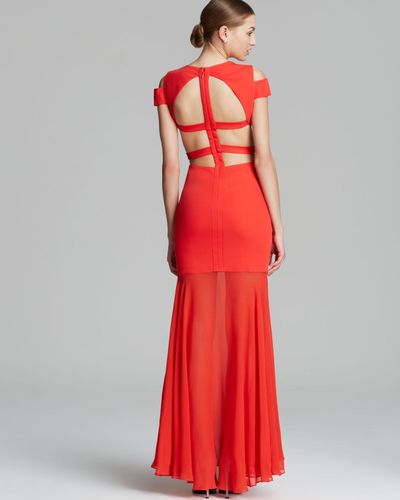 bcbg cut out gown
