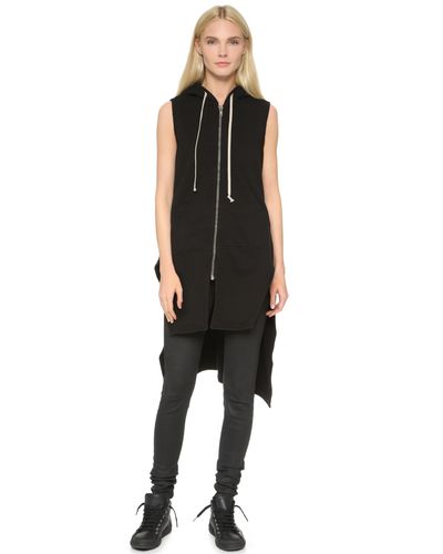 sleeveless long hoodie