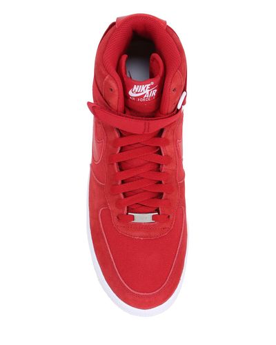 Nike Air Force 1 Suede High Top Sneakers in Red for Men | Lyst UK