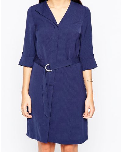 Warehouse Synthetic Belted Shirt Dress ...