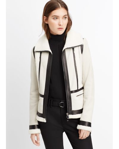 vince white leather jacket