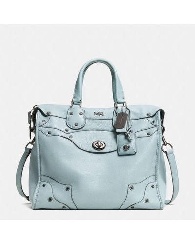 coach rhyder 33 satchel in soft grain leather