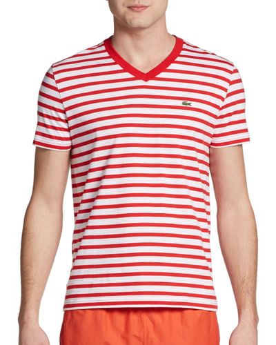 lacoste striped t shirt