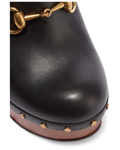 Gucci Amstel Horsebit-detailed Leather Clogs in Black - Lyst