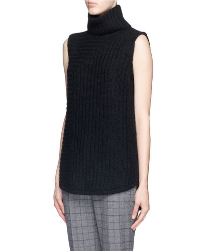 sleeveless chunky knit sweater