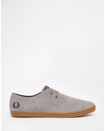 Fred Perry Byron Low Suede Sneakers - Grey in Brown for Men - Lyst