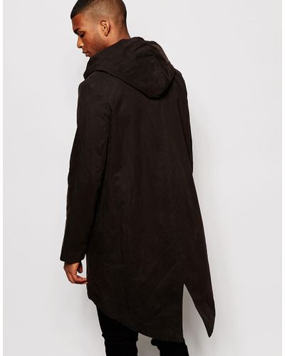 ASOS Cotton Fishtail Parka Jacket In Black for Men - Lyst