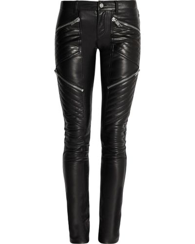 Saint Laurent Leather Skinny Pants in Black | Lyst