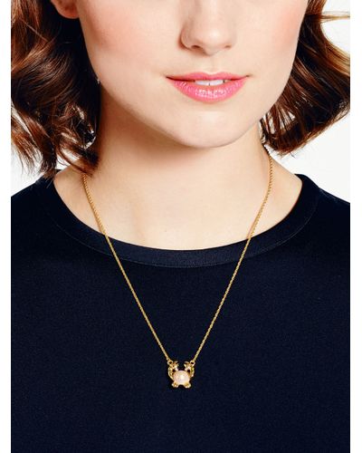 Kate Spade S Thing Crab Mini Pendant In Metallic Lyst - Kate Spade Glitter Pendant Necklace