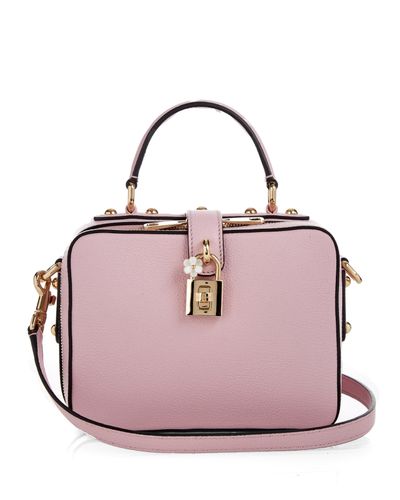 Dolce & Gabbana Rosaria Leather Box Bag in Light Pink (Pink) - Lyst