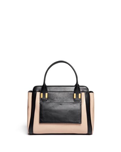 Chloé 'alice' Two-tone Medium Leather Bag in Black - Lyst