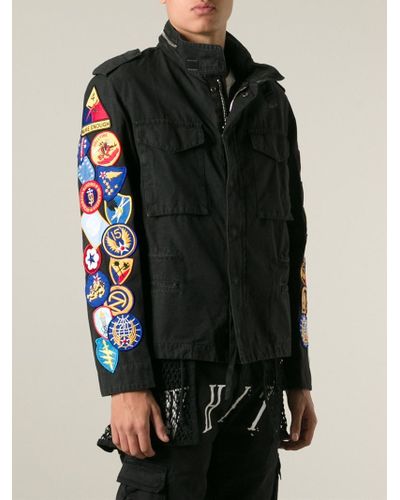 Off-White c/o Virgil Abloh Multi Patch Military Jacket in Black for Men -  Lyst