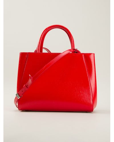 fendi red tote bolsa