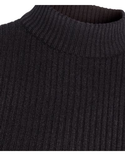 black cropped polo neck jumper