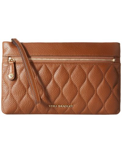 cognac wristlet