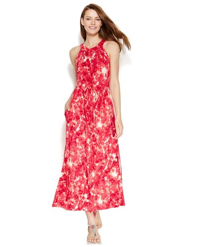 calvin klein floral halter gown