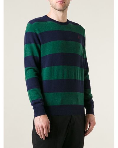 green blue striped sweater