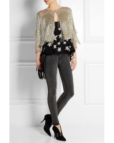 topshop sequin fringe jacket