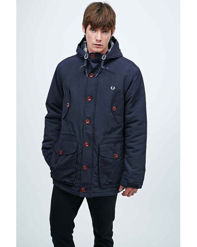 Fred Perry Wadded Mountain Parka In Navy in Blue for Men - Lyst