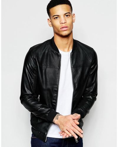 pull and bear faux leather jacket