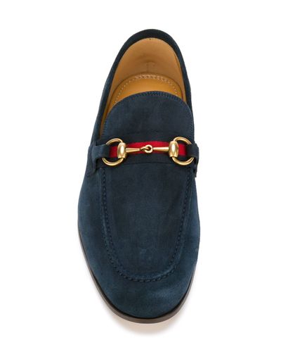 Gucci Suede Loafers in Blue for Men - Lyst