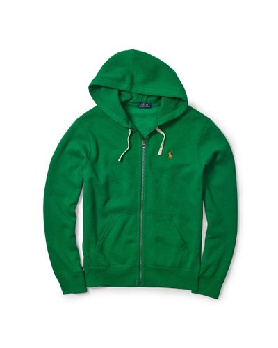 Polo Ralph Lauren Fleece Full-zip Hoodie in Green for Men | Lyst