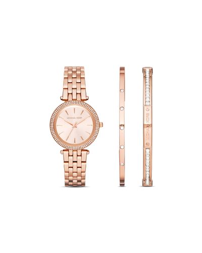 Michael kors darci rose gold plated bracelet watch & bangle new arrivals