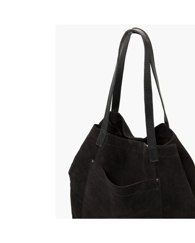 black suede tote
