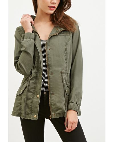 green drawstring jacket