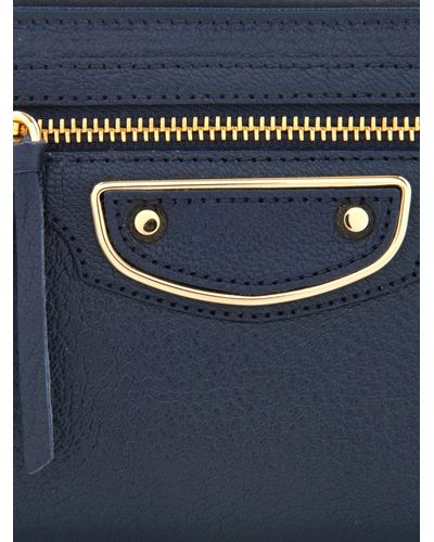 Balenciaga Giant Money Edge Line Leather Zip Wallet In Navy Blue Lyst Balenciaga Giant Money Edge Line Leather Zip Wallet In Navy Blue Lyst