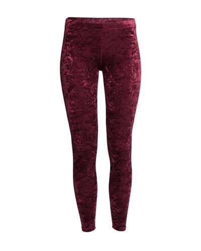 maroon velvet leggings