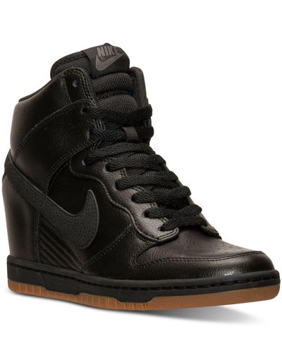 nike dunk sky hi black leather