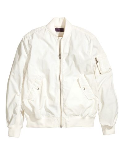 mens white bomber jacket