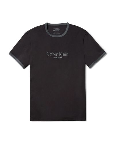 Calvin Klein White Label Classic Fit Logo Ringer T-Shirt in Black for Men -  Lyst