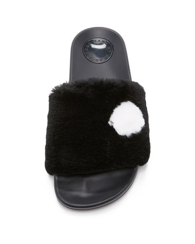 Marc By Marc Jacobs Dot Fur Slides in Black - Lyst