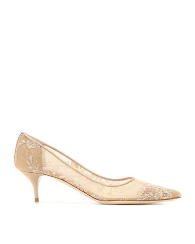 Jimmy Choo Aza Lace Pumps in Natural - Lyst