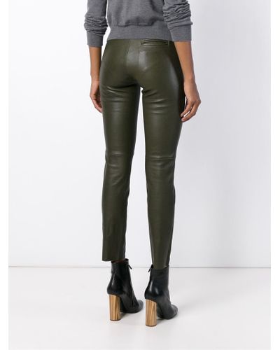 Stouls Leather Trousers in Green - Lyst