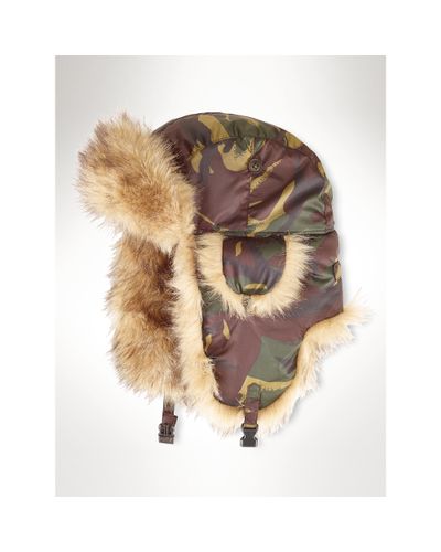 Polo Ralph Lauren Camouflage Trapper Hat in Green - Lyst