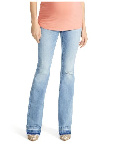 Jessica Simpson Denim Maternity Flared Jeans in Light Wash (Blue) - Lyst