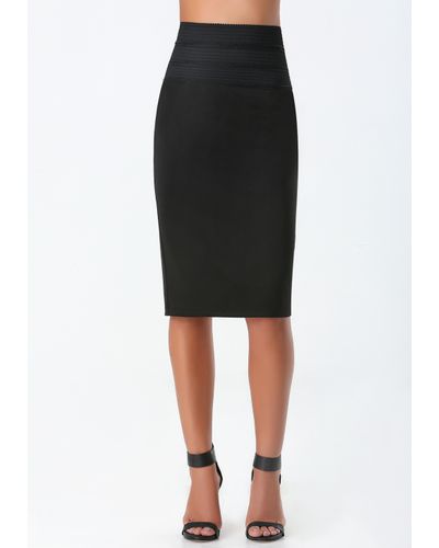 Bebe Synthetic High Waist Pencil Skirt In Black Lyst