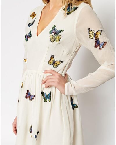 ASOS Mini Skater Dress With Butterfly ...