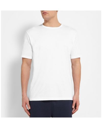 Sunspel Sea Island Cotton T-Shirt in White for Men | Lyst