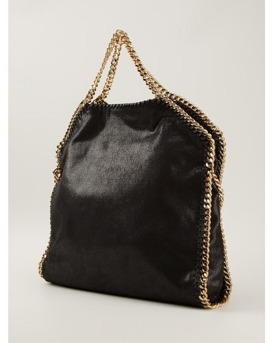 Stella McCartney Leather 3 Chain Falabella Bag in Black - Lyst