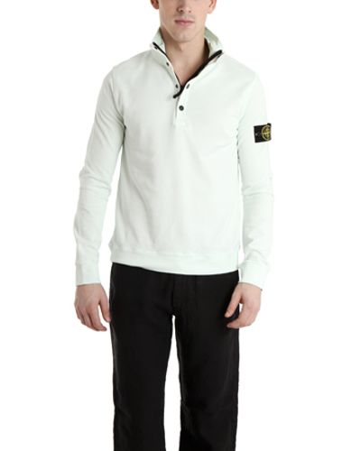 Stone Island Cotton 1/4 Zip Henley Pullover in Mint (Green) for Men | Lyst