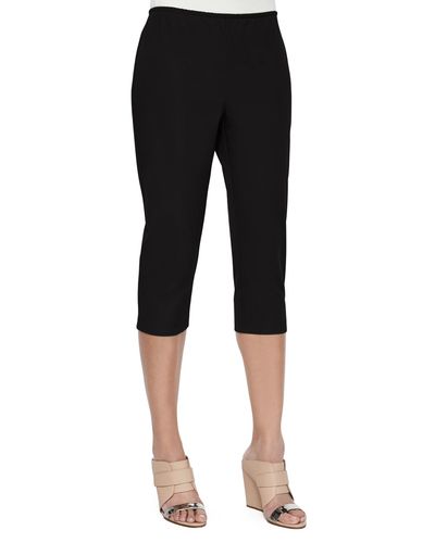 Eileen Fisher Organic Cotton Slim Capri Pants in Black - Lyst